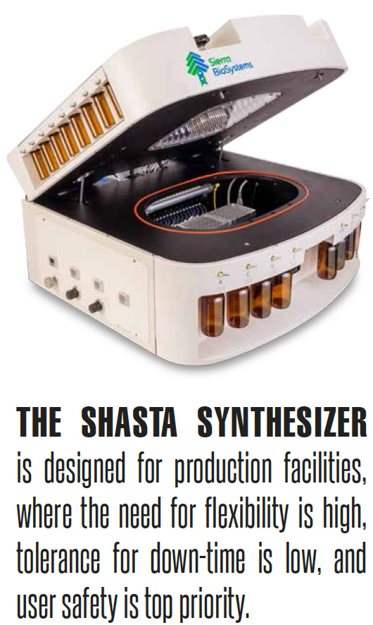 The Shasta Synthesizer is designed for production facilities, where the need for flexibility is high, tolerance for down-time is low, and user safety is top priority.